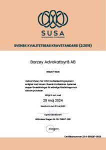SUSA Kvalitetscertifiering